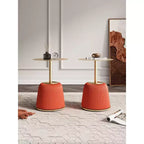 Manhattan Comfort Lot de 2 tables d'appoint Anderson en similicuir avec plateau doré