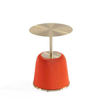 Manhattan Comfort Lot de 2 tables d'appoint Anderson en similicuir avec plateau doré