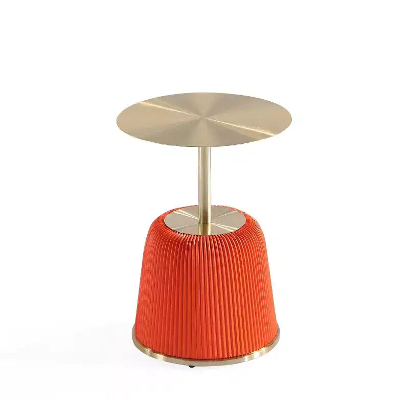 Manhattan Comfort Lot de 2 tables d'appoint Anderson en similicuir avec plateau doré