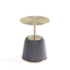 Manhattan Comfort Lot de 2 tables d'appoint Anderson en similicuir avec plateau doré