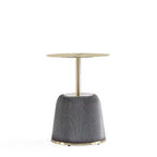 Manhattan Comfort Lot de 2 tables d'appoint Anderson en similicuir avec plateau doré