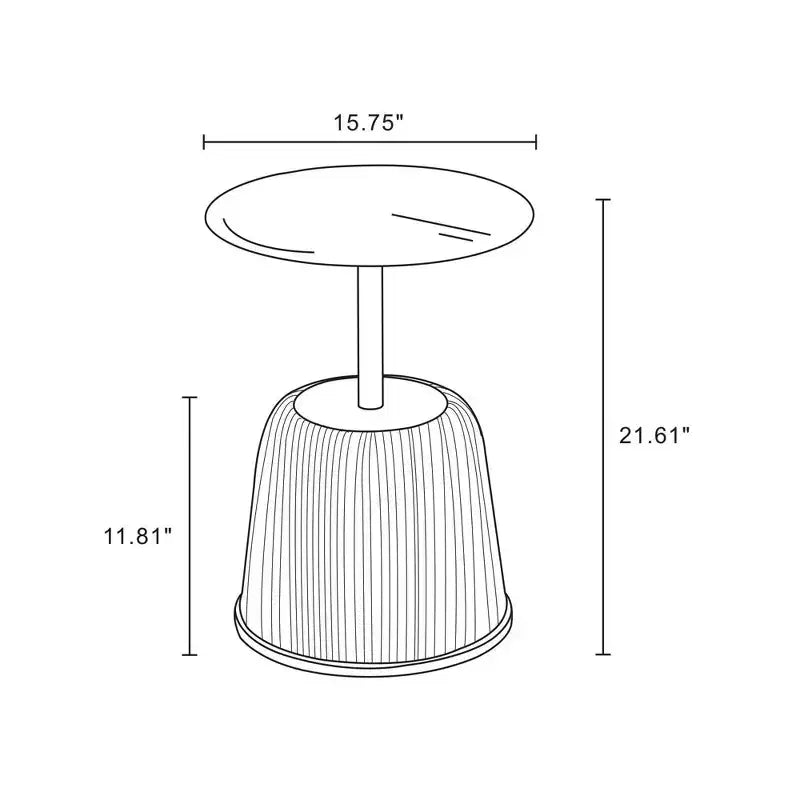 Manhattan Comfort Lot de 2 tables d'appoint Anderson en similicuir avec plateau doré
