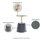 Manhattan Comfort Lot de 2 tables d'appoint Anderson en similicuir avec plateau doré