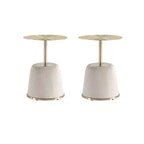 Manhattan Comfort Lot de 2 tables d'appoint Anderson en similicuir avec plateau doré
