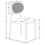 LeisureMod Euston, lot de 4 chaises de salle à manger modernes avec dossier en osier et assise en velours, pour cuisine, salle à manger, maison, chaise d'appoint contemporaine