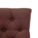 Tabouret de comptoir WestinTrends 24 en lin avec boutons touffetés et dossier ailé (Lot de 3), marron