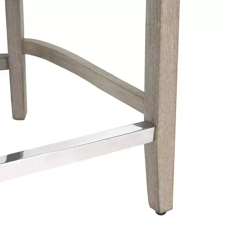 Tabouret de comptoir WestinTrends 24 en lin avec boutons touffetés et dossier ailé (Lot de 3), marron