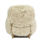 Fauteuil d'appoint en peau de mouton de Mongolie Enchante 28.5, fourrure véritable beige taupe