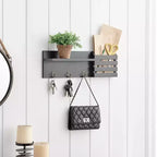 Étagère murale de 45,7 cm avec rangement et crochets de suspension - Danya B.
