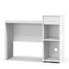 Costway Bureau Informatique avec Tiroir Bureau PC Portable Moderne avec Étagère Réglable et Trou Passe-Câbles