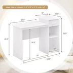 Costway Bureau Informatique avec Tiroir Bureau PC Portable Moderne avec Étagère Réglable et Trou Passe-Câbles