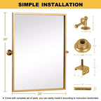 Miroir de courtoisie Dovelina avec cadre en métal pour salle de bain