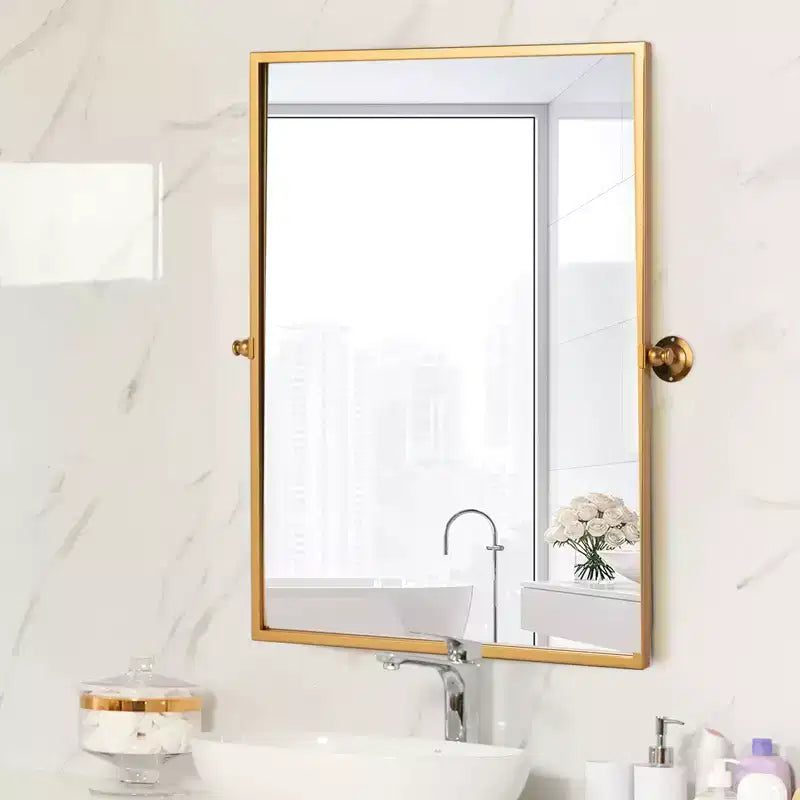 Miroir de courtoisie Dovelina avec cadre en métal pour salle de bain