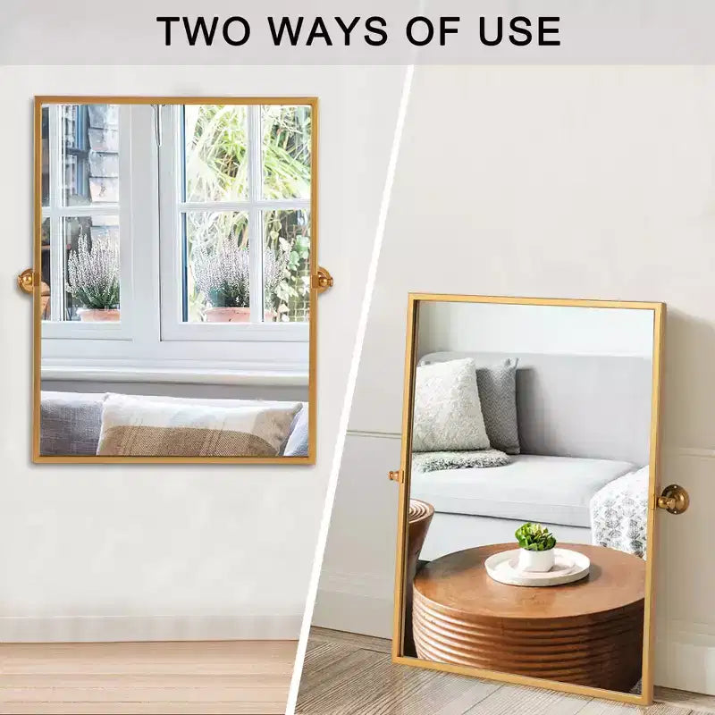 Miroir de courtoisie Dovelina avec cadre en métal pour salle de bain