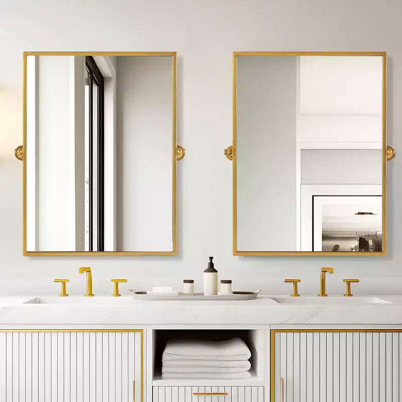 Miroir de courtoisie Dovelina avec cadre en métal pour salle de bain