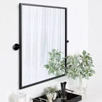 Miroir de courtoisie Dovelina avec cadre en métal pour salle de bain