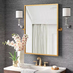 Miroir de courtoisie Dovelina avec cadre en métal pour salle de bain