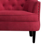 Fauteuil d'appoint capitonné à oreilles large de 76 cm en velours/lin Mignon de Moser Bay