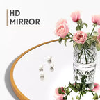 Miroir Dovelina sur pied à cadre métallique cintré, miroir autoportant, miroir de chambre moderne, miroir mural