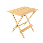 Lot de 2 tables d'appoint pliantes portables en bois massif - Flora Home