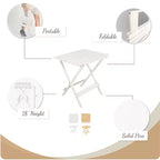 Lot de 2 tables d'appoint pliantes portables en bois massif - Flora Home