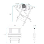 Lot de 2 tables d'appoint pliantes portables en bois massif - Flora Home