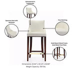 Lot de 3 tabourets de bar rembourrés en similicuir Shubert Modern de Manhattan Comfort