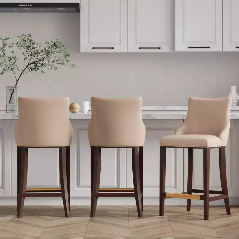 Lot de 3 tabourets de bar rembourrés en similicuir Shubert Modern de Manhattan Comfort