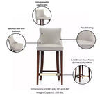 Lot de 3 tabourets de bar rembourrés en similicuir Shubert Modern de Manhattan Comfort