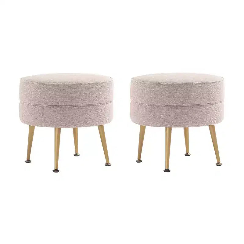Manhattan Comfort Lot de 2 poufs tapissés en mélange de polyester tissé Bailey