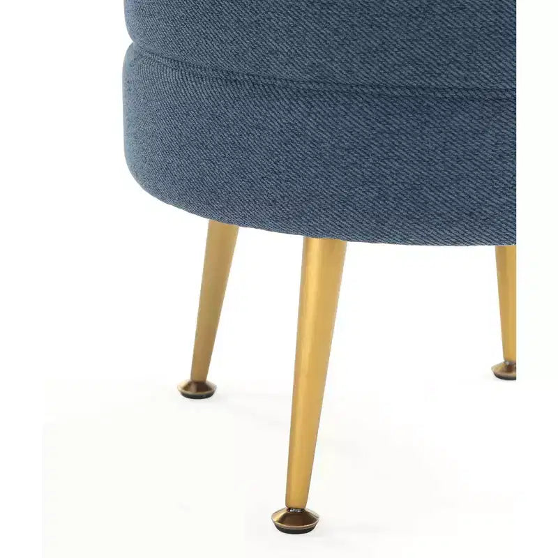 Manhattan Comfort Lot de 2 poufs tapissés en mélange de polyester tissé Bailey