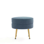 Manhattan Comfort Lot de 2 poufs tapissés en mélange de polyester tissé Bailey