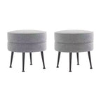 Manhattan Comfort Lot de 2 poufs tapissés en mélange de polyester tissé Bailey