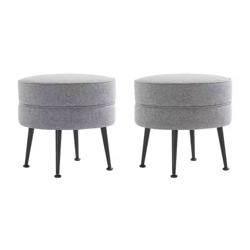 Manhattan Comfort Lot de 2 poufs tapissés en mélange de polyester tissé Bailey