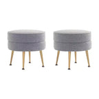 Manhattan Comfort Lot de 2 poufs tapissés en mélange de polyester tissé Bailey
