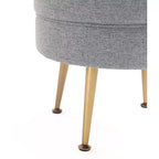 Manhattan Comfort Lot de 2 poufs tapissés en mélange de polyester tissé Bailey