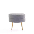 Manhattan Comfort Lot de 2 poufs tapissés en mélange de polyester tissé Bailey