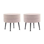 Manhattan Comfort Lot de 2 poufs tapissés en mélange de polyester tissé Bailey