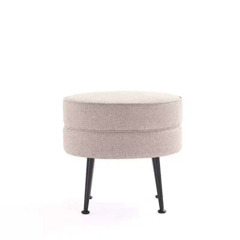 Manhattan Comfort Lot de 2 poufs tapissés en mélange de polyester tissé Bailey