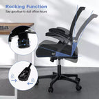 Chaise de bureau ergonomique réglable Costway avec accoudoirs relevables et dossier inclinable à 30°, Noir