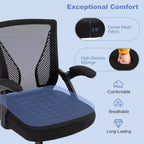 Chaise de bureau ergonomique réglable Costway avec accoudoirs relevables et dossier inclinable à 30°, Noir