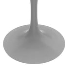 Table LeisureMod Verve moderne du milieu du siècle avec plateau rond en MDF de 48 po et base piédestal en acier blanc pour la cuisine et la salle à manger, couleur noire