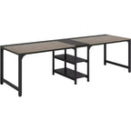 Tribesigns 90.6 Double Desk with Storage Shelf, Two Person Computer Desk for Home Office