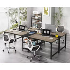 Tribesigns Bureau Double 230 cm avec Étagère de Rangement, Bureau d'Ordinateur Deux Personnes pour Bureau à Domicile