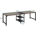 Tribesigns Bureau Double 230 cm avec Étagère de Rangement, Bureau d'Ordinateur Deux Personnes pour Bureau à Domicile