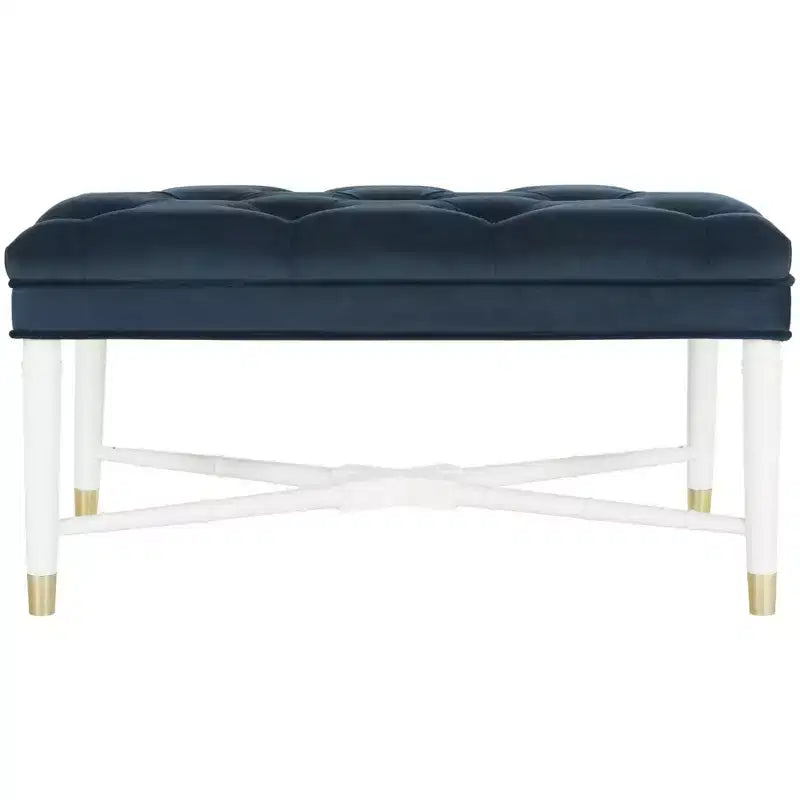 Rory Tufted Bench - FOX6294 - Navy - Safavieh Couture