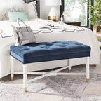 Banc capitonné Rory - FOX6294 - Bleu marine - Safavieh Couture