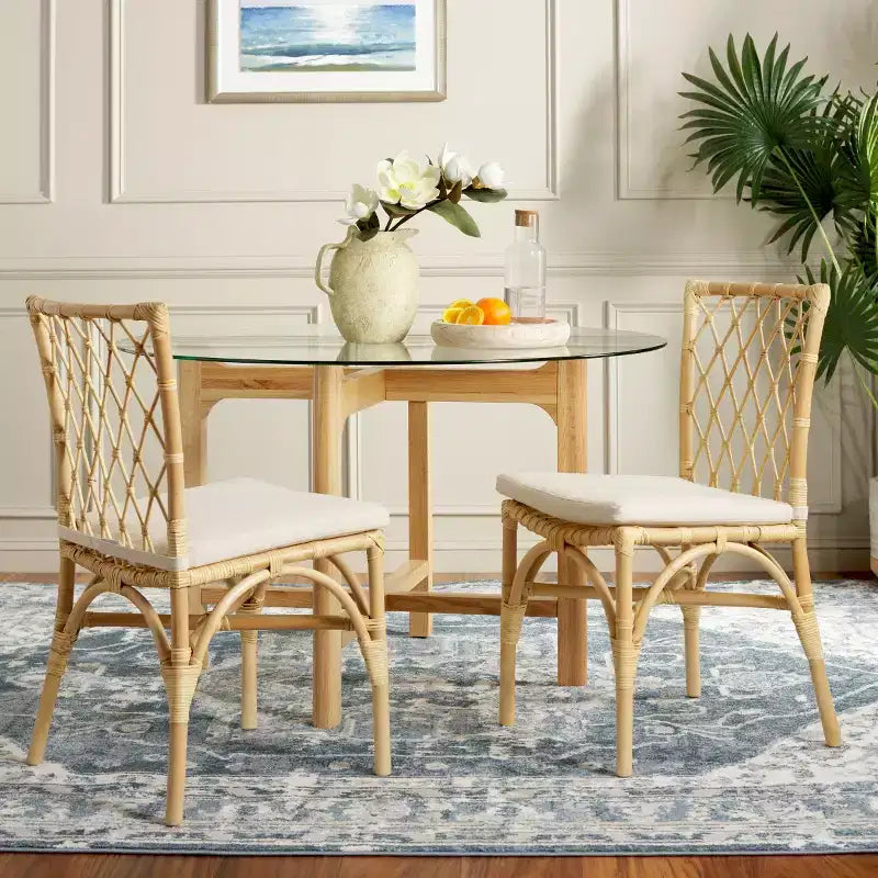 Chaise de salle à manger Austri - Lot de 2 - DCH6503 - Blanc/Naturel - Safavieh