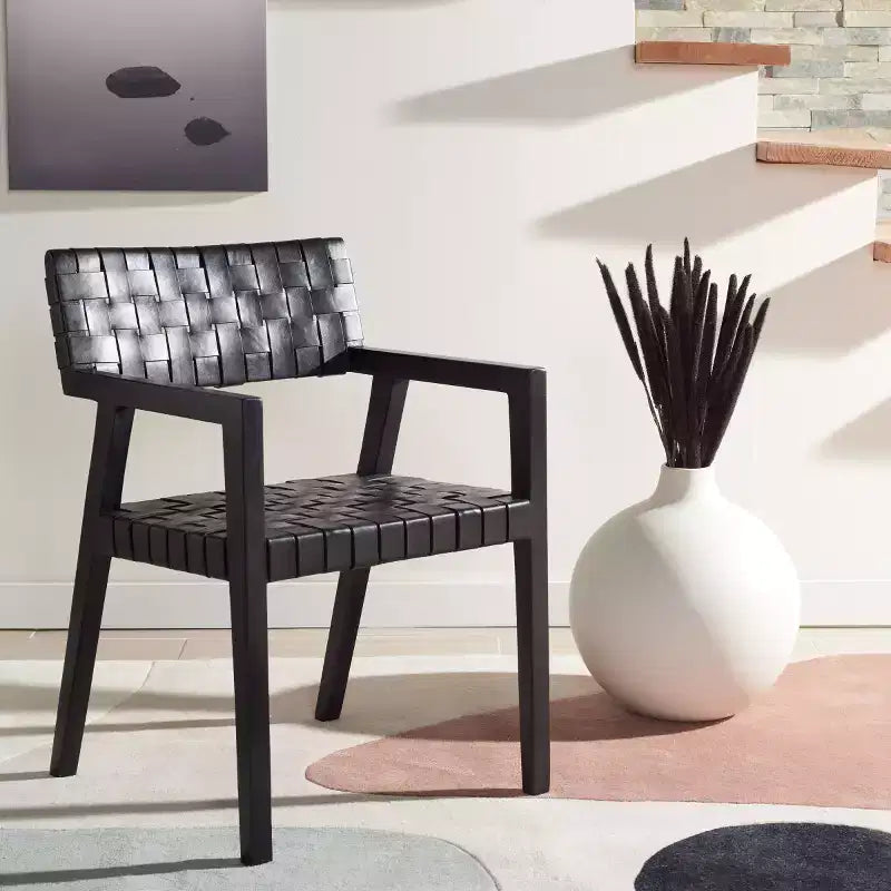 Chaise de salle à manger en cuir Cire - DCH4004 - Safavieh