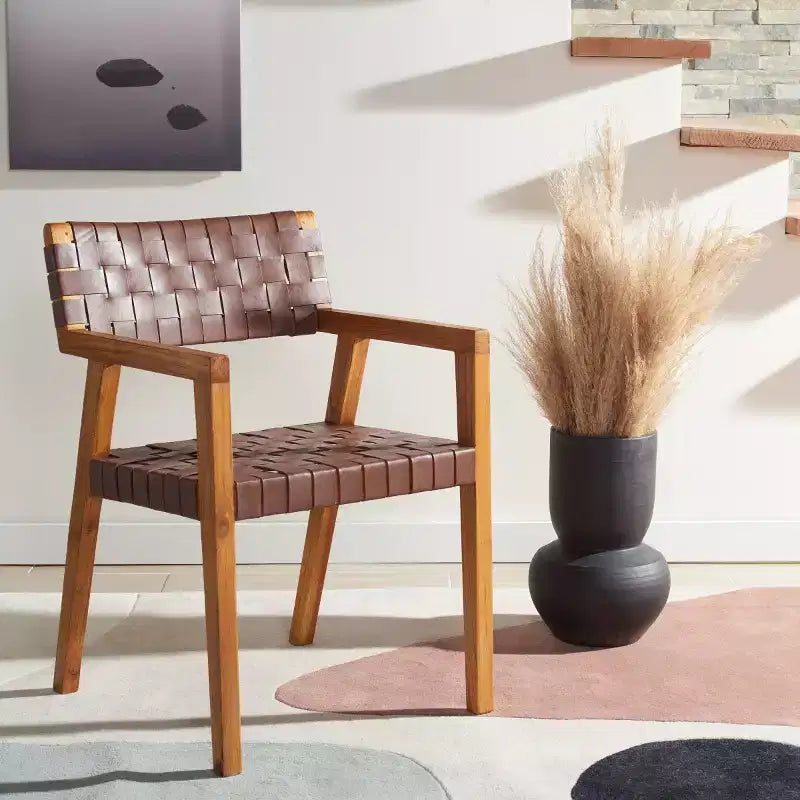Chaise de salle à manger en cuir Cire - DCH4004 - Safavieh